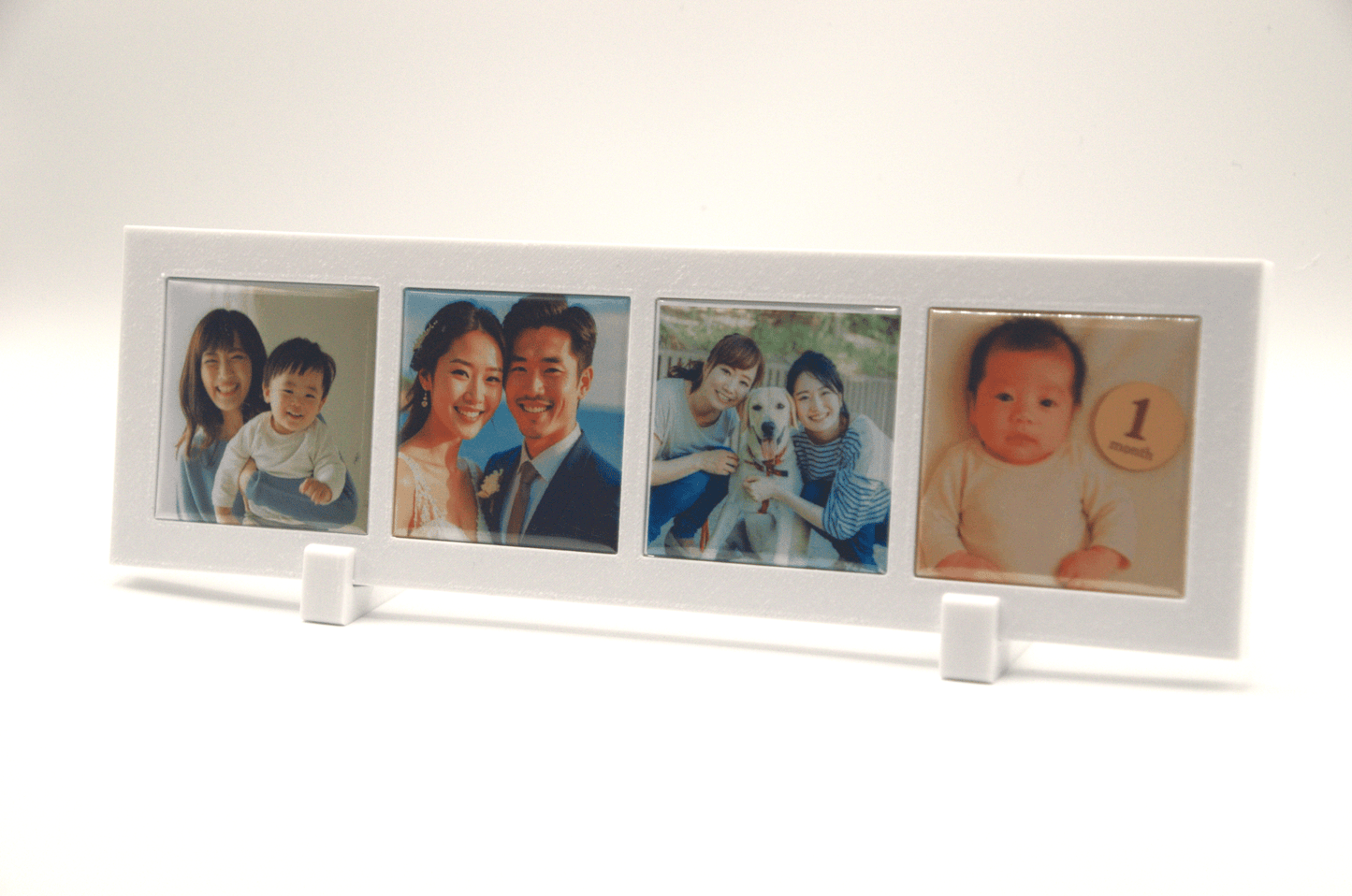 オリジナルフォトマグネット用フレーム(長方形・白・卓上スタンド付き) - レンブランサ
