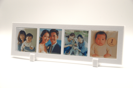 オリジナルフォトマグネット用フレーム(長方形・白・卓上スタンド付き) - レンブランサ