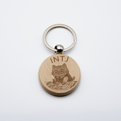 MBTI にゃんこ キーホルダー 木製 - レンブランサ