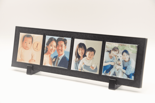 オリジナルフォトマグネット用フレーム（長方形・黒・卓上スタンド付き） - レンブランサ