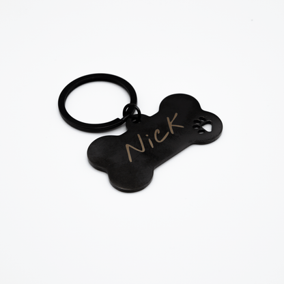 名入れ 刻印 犬用 ペット用 ネーム プレート ドッグ タグ 迷子札キーホルダー - レンブランサ
