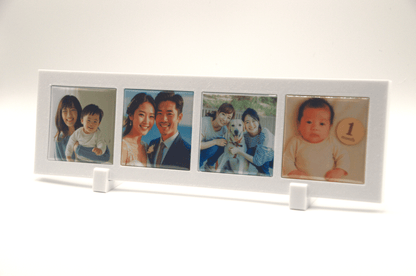 オリジナルフォトマグネット用フレーム（長方形・白・卓上スタンド付き） - レンブランサ