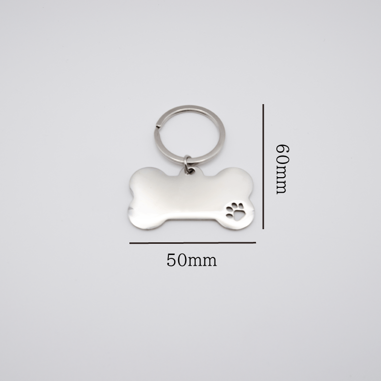 名入れ 刻印 犬用 ペット用 ネーム プレート ドッグ タグ 迷子札キーホルダー - レンブランサ