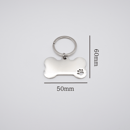 名入れ 刻印 犬用 ペット用 ネーム プレート ドッグ タグ 迷子札キーホルダー - レンブランサ